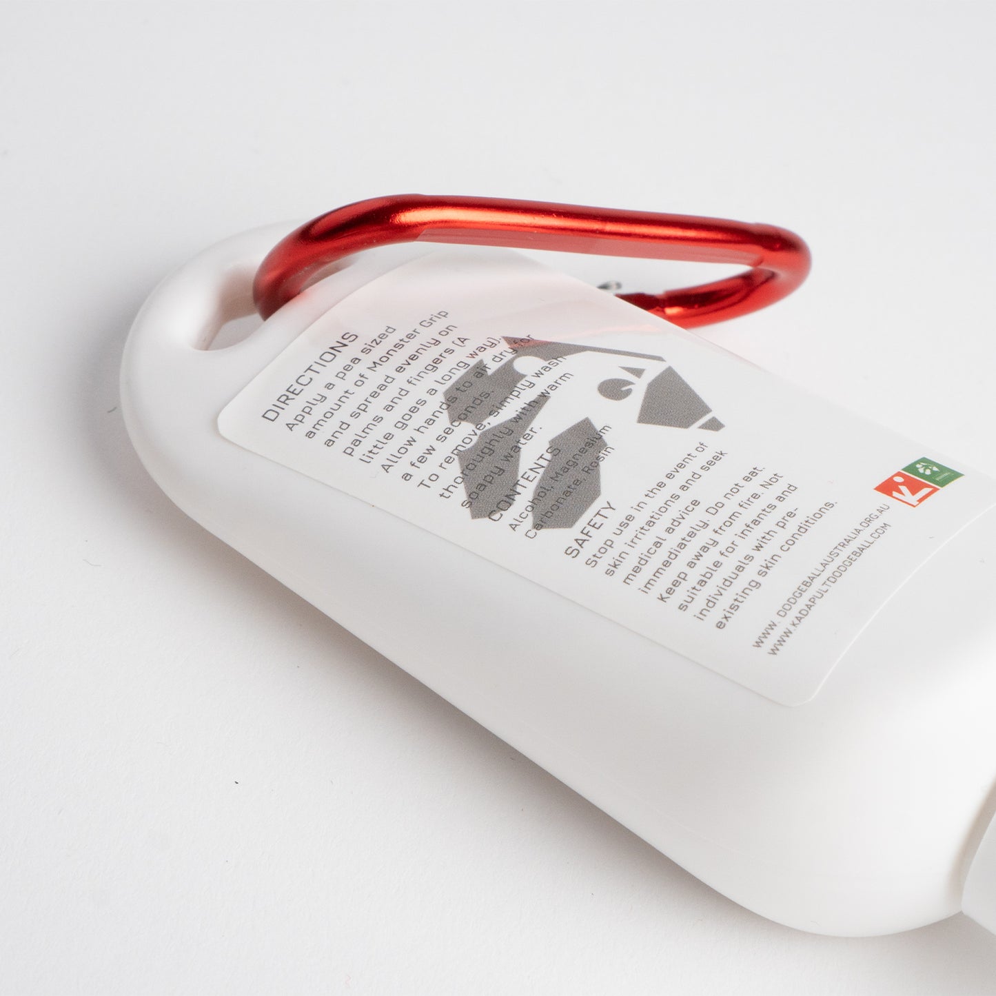 50mL Liquid Chalk Bottle with carabiner, travel size, back